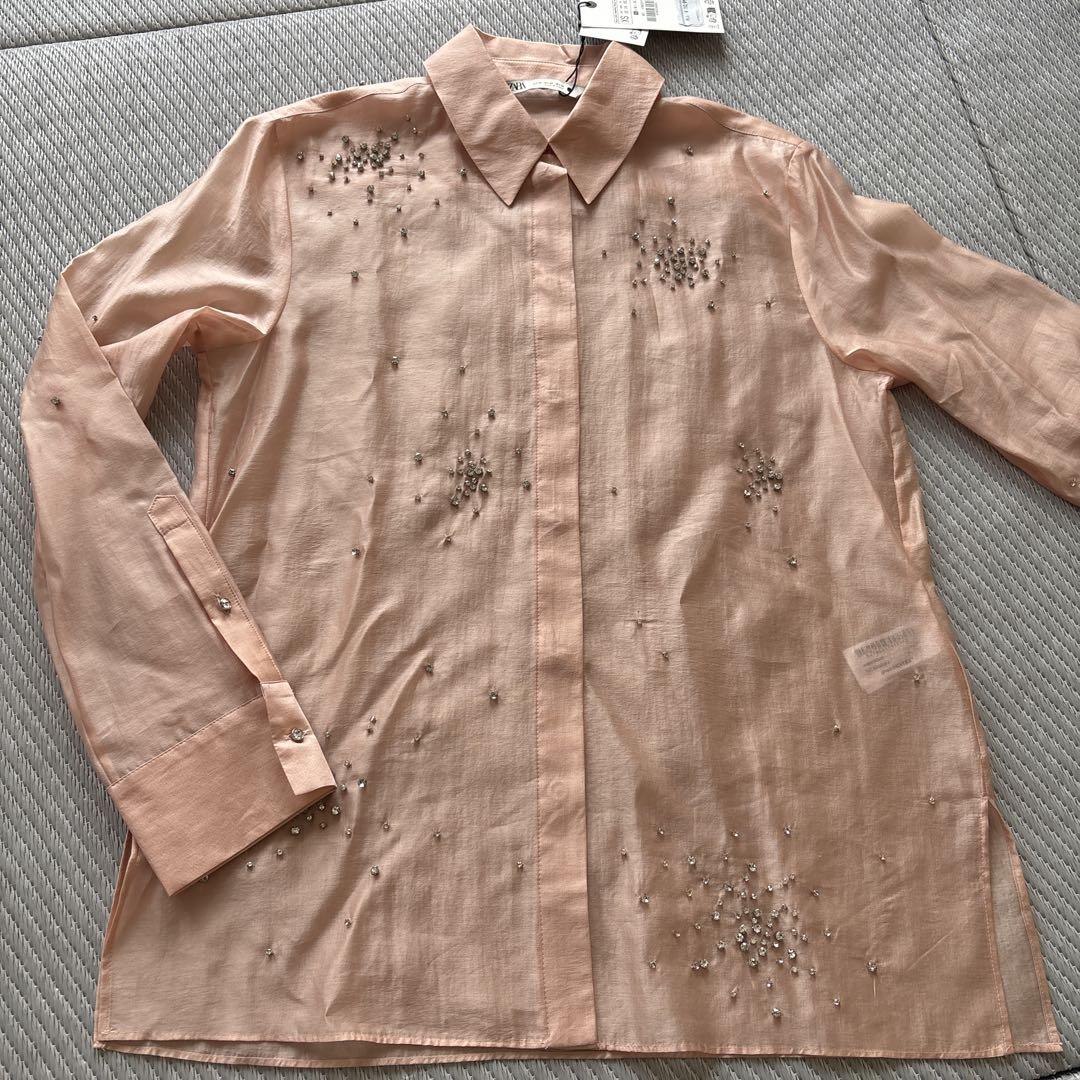 新品訳あり ZARA ザラ ジュエリーストーン付き オーバーサイズ
