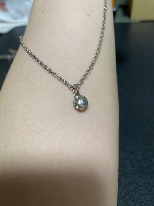 シルバーアクセサリー　ネックレス　ダイヤ　メンズ