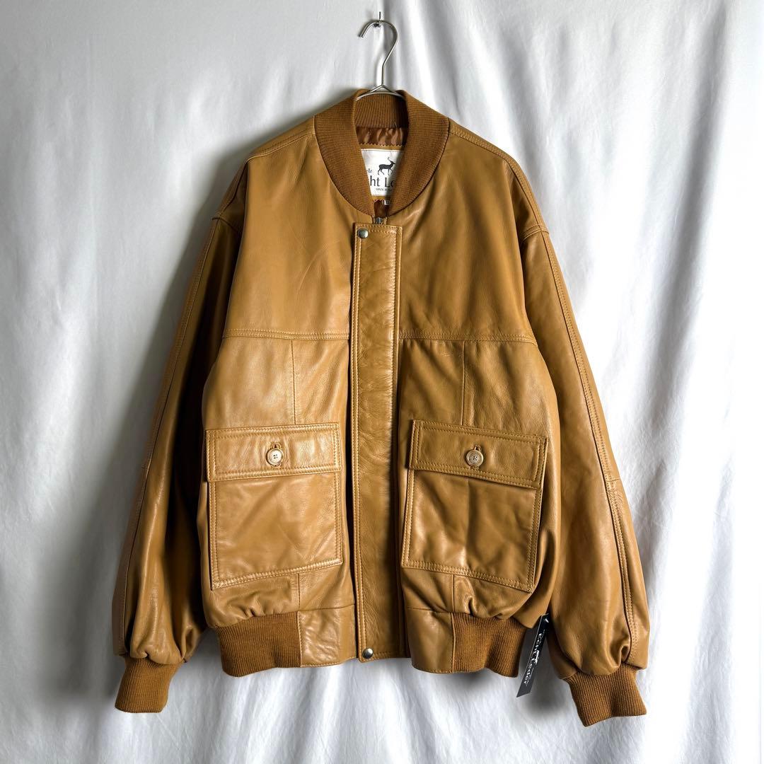デッドストック 00s イタリア製 Echt Leder レザー ボンバー