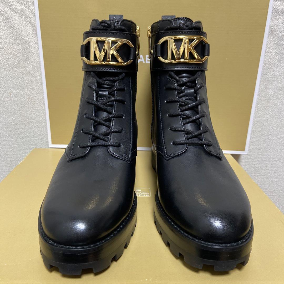 新品未使用　MICHEL KORS レザーレースアップブーツ