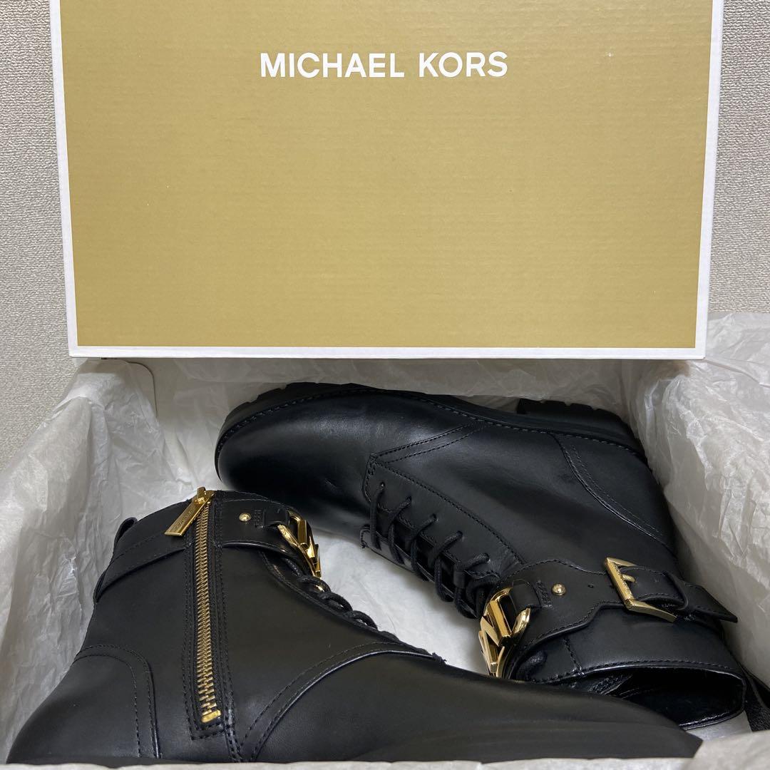 新品未使用　MICHEL KORS レザーレースアップブーツ