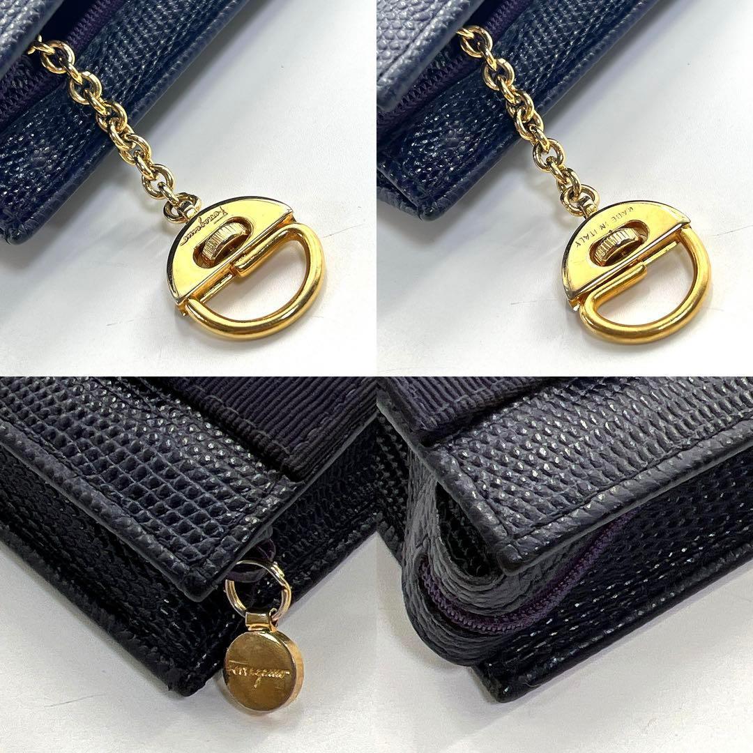 Salvatore Ferragamo フェラガモ ヴァラリボン ポーチ 紫