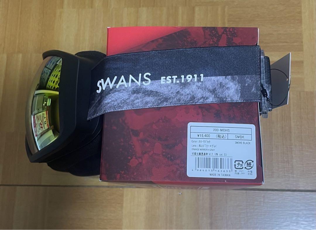 【オンライン限定商品】  新品SWANS 200MDHSSMBKブラックオレンジミラー眼鏡対応35%off スキー・スノーボードアクセサリー