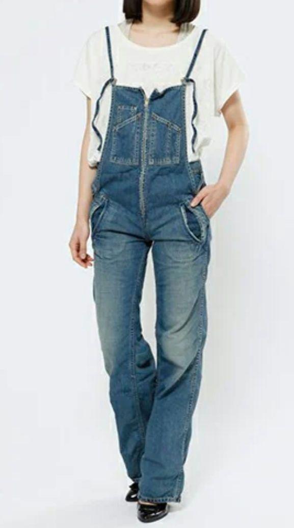 ☆johnbull☆フレンチデニムサロペットユーズド加工AP714☆美品LL☆
