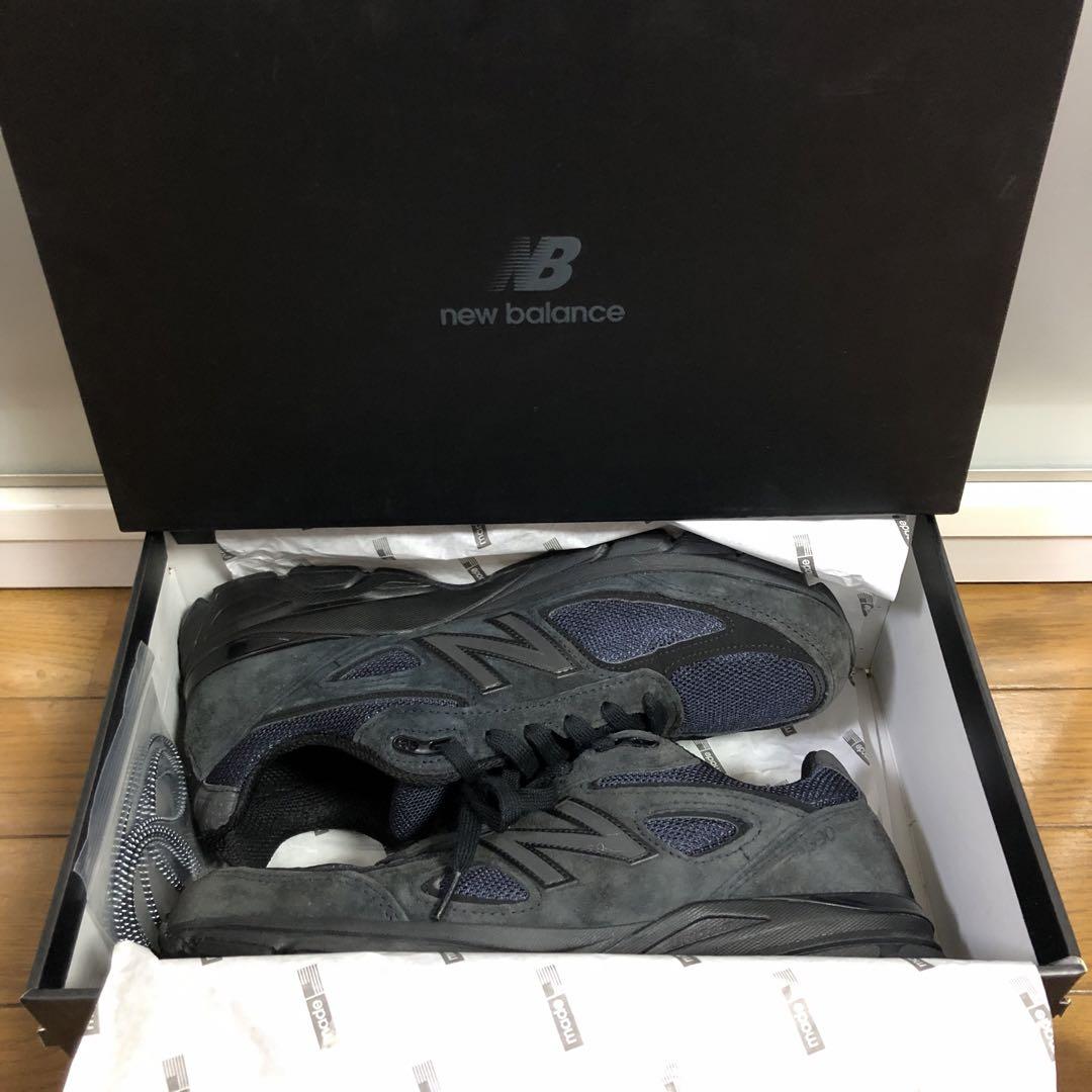 靴 JJJJound New Balance 990 V4 navy M990JJ4
