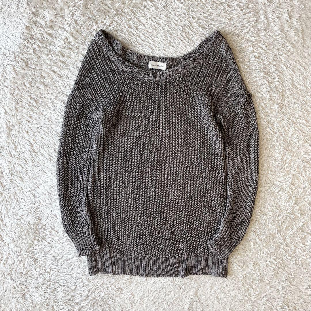 美品 JOURNAL STANDARDリネンニット F グレージュ