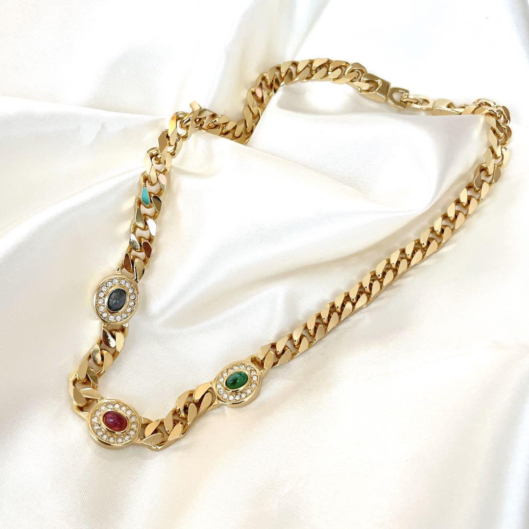 【美品】ChristianDior ストーン イヤリング ネックレス セット 画像8