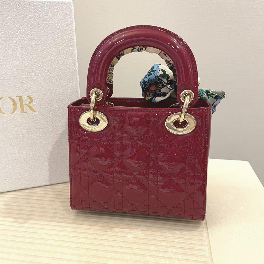 満点の Lady Dior(レディディオール)バッグ ミッツァ レッド ミニ バッグ