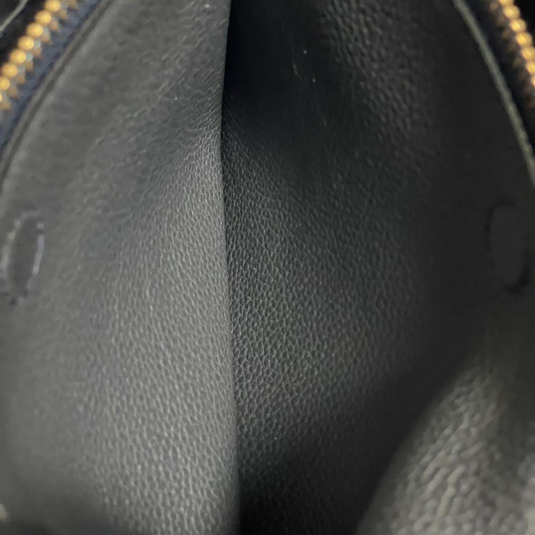 COACH レザー ダブルジップ ショルダーバッグ グレー 斜め掛け
