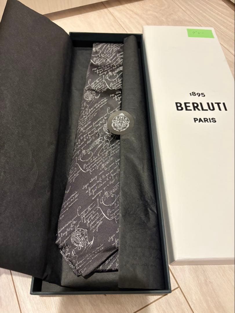 BERLUTI ベルルッティ カリグラフィ ネクタイ ブラック シルク - メルカリ
