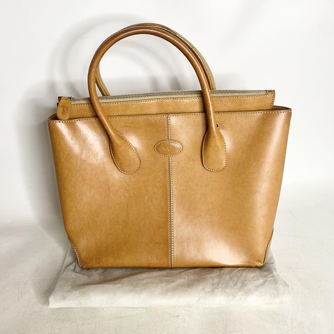 TOD'S　トッズ　ブラウン　レザー　トートバッグ　ハンドバッグ　レディース