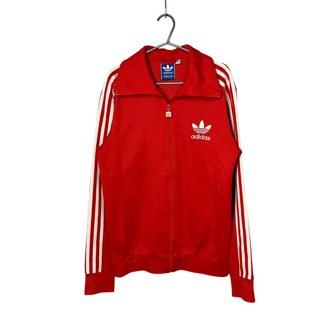 adidas トラックジャケット ジャージ 赤 レッド トレフォイルロゴ