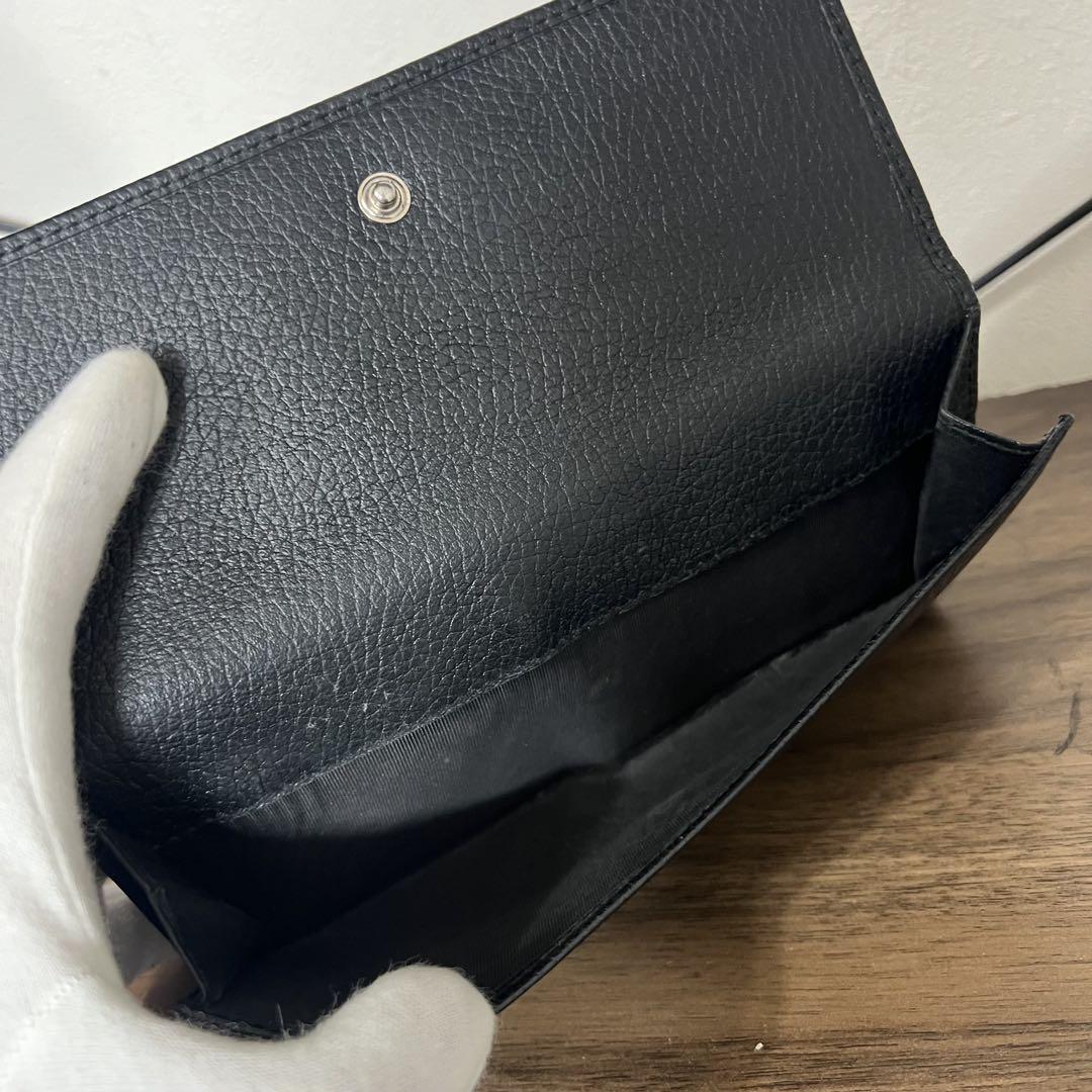 GUCCI ブラックレザー 長財布 箱付き