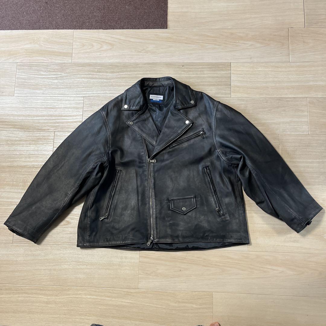 シープレザープライムオーバーダブルライダージャケットMAISON SPECIAL Dress-Fit Sheep Leather Double Rider Jacket