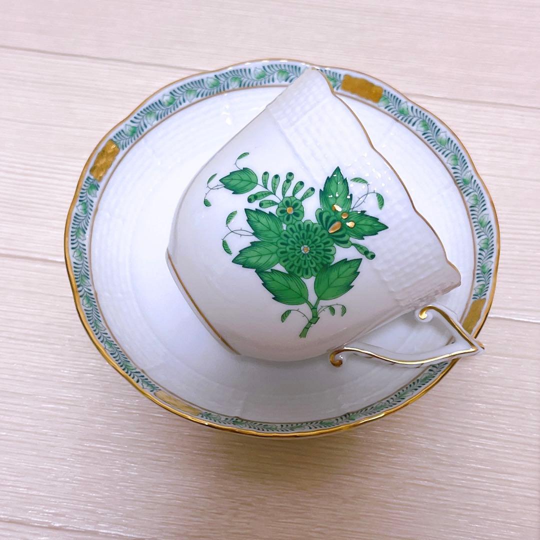 HEREND アポニー グリーン カップソーサー ティーカップ 1客 HEREND アポニー グリーン カップソーサー ティーカップ 1客