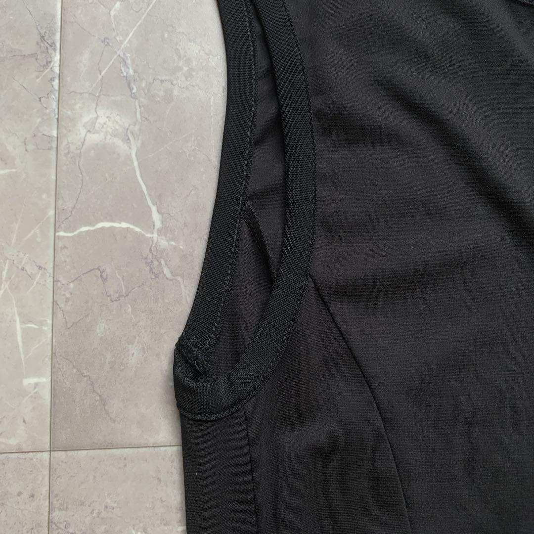 Y-3 adidas ノースリーブワンピース　ロング　黒　白ライン