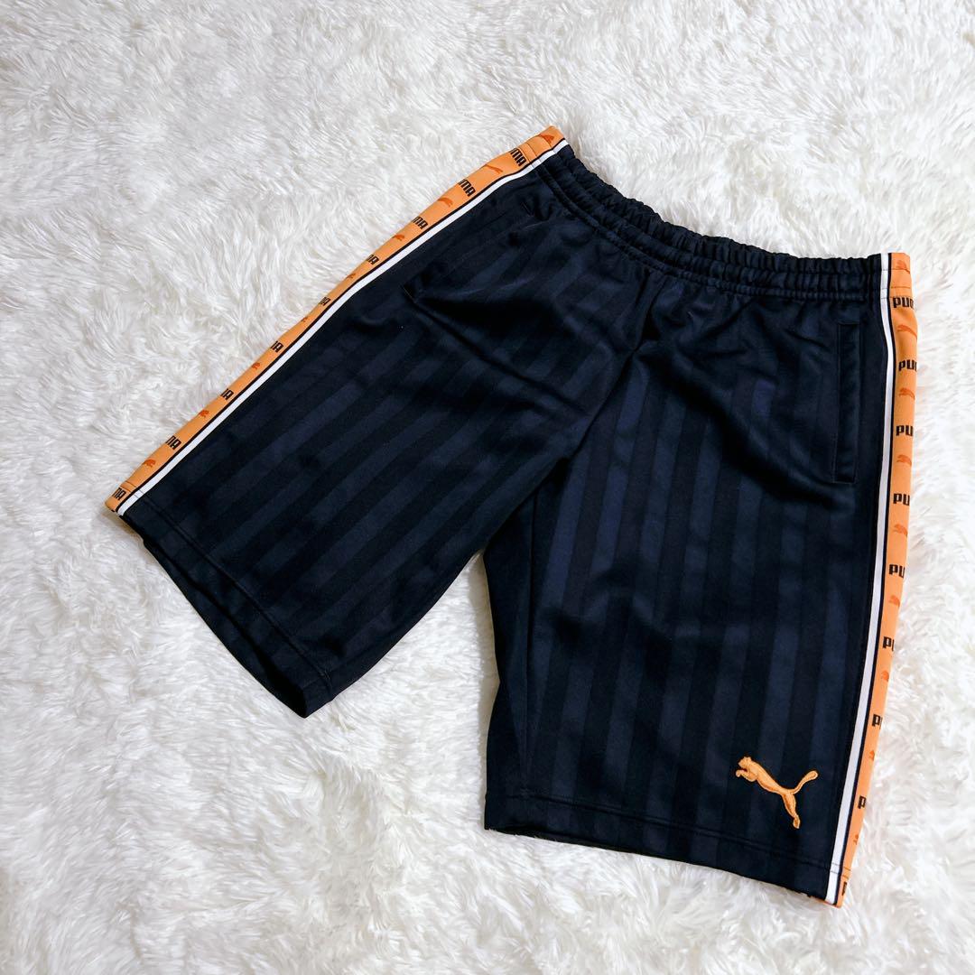 廃盤品PUMA ハーフパンツ ジャージ 下 Lネイビー オレンジ