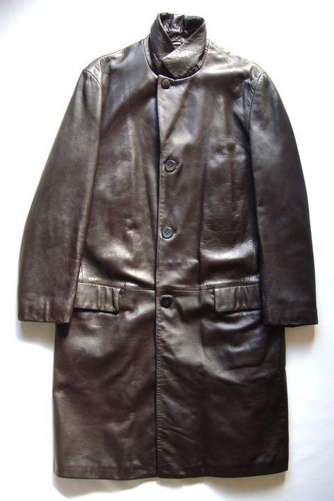 EMPORIOARMANI 羊革 レザーチェスターコート GSvsc-m62800527660 エンポリオアルマーニ 超歓迎安い
