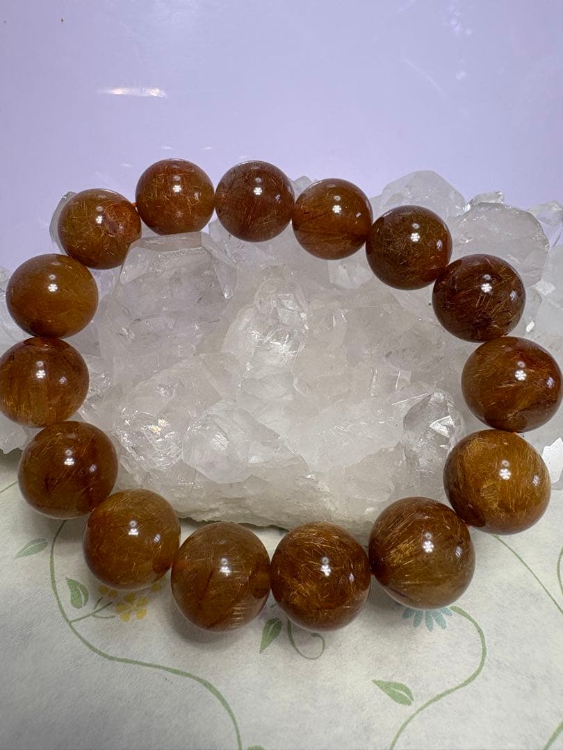 最高級品❣️天然石　ルチルクォーツ　針ミチミチタイプ13mm