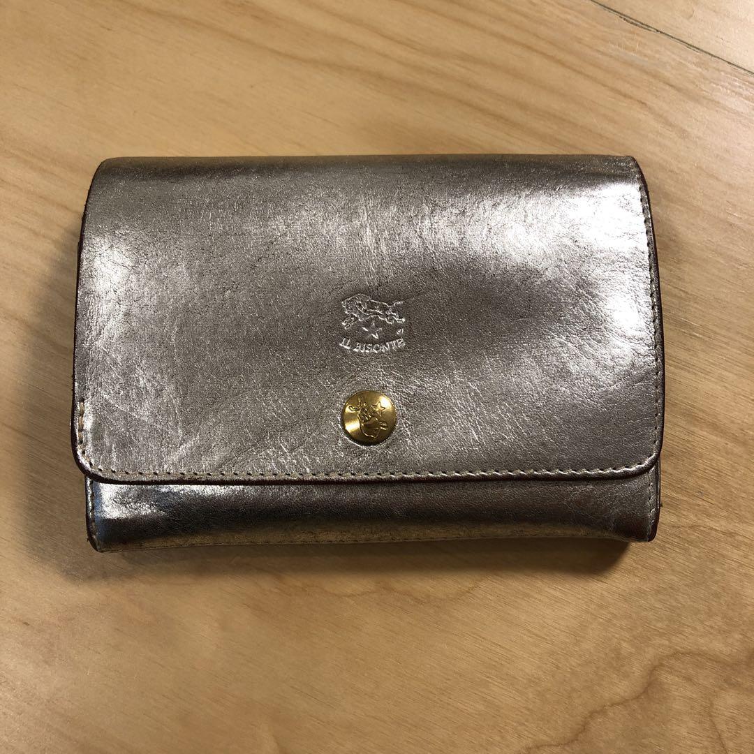 IL BISONTE メタリックシルバー 二つ折り財布