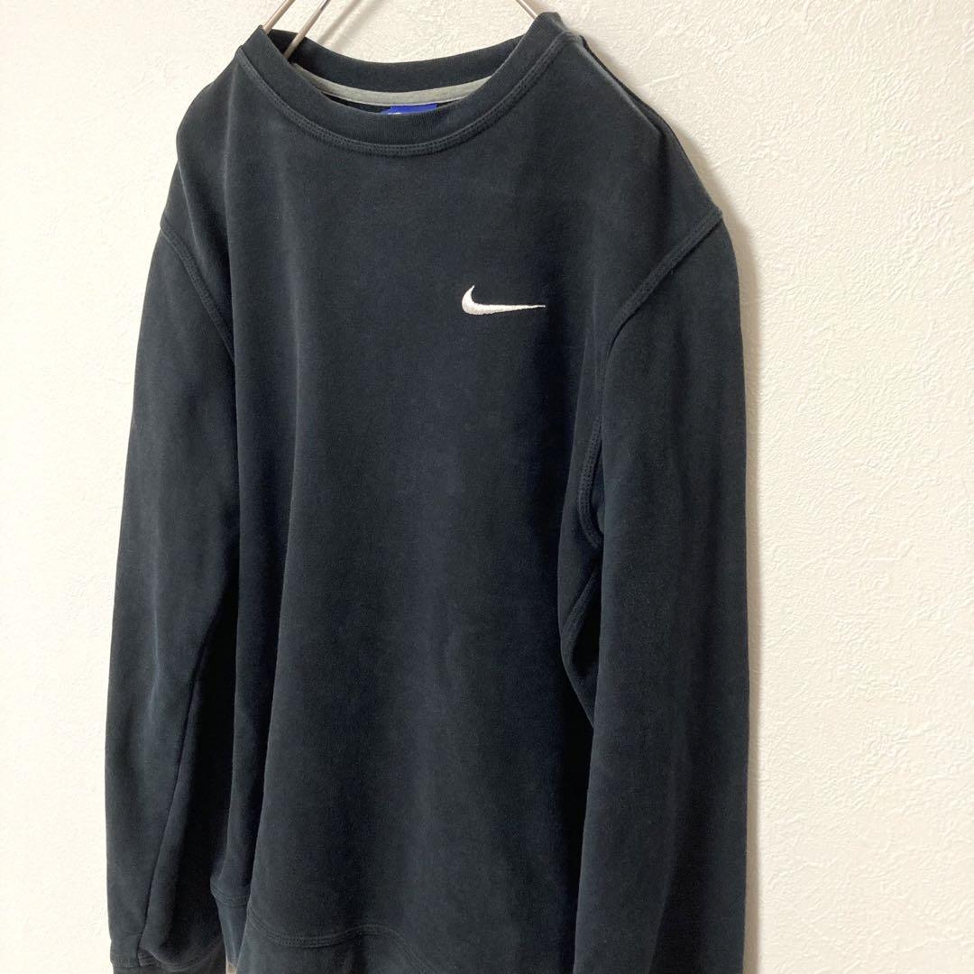 即完売品】NIKEナイキ☆ダブルスウッシュ 刺繍 バックロゴ 黒L