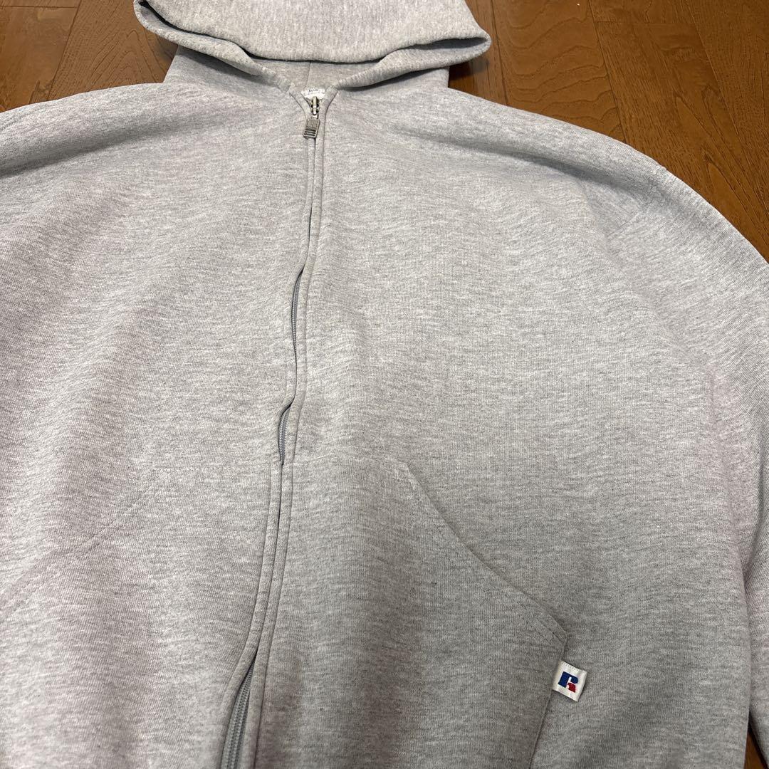 美品 90s RUSSELL ラッセル ジップパーカー USA製 グレー 無地