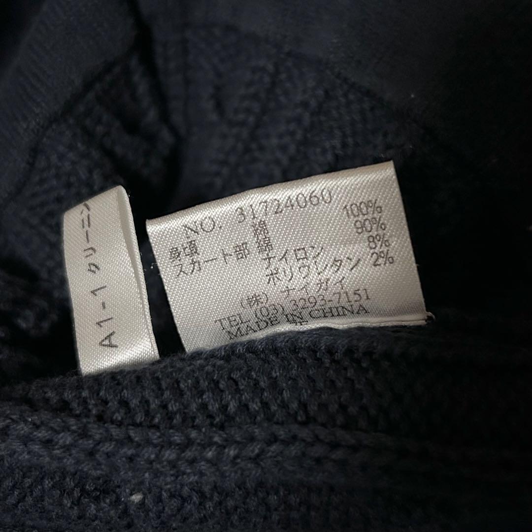 RALPH LAUREN ドッキング ケーブルニットワンピース 150 ネイビー