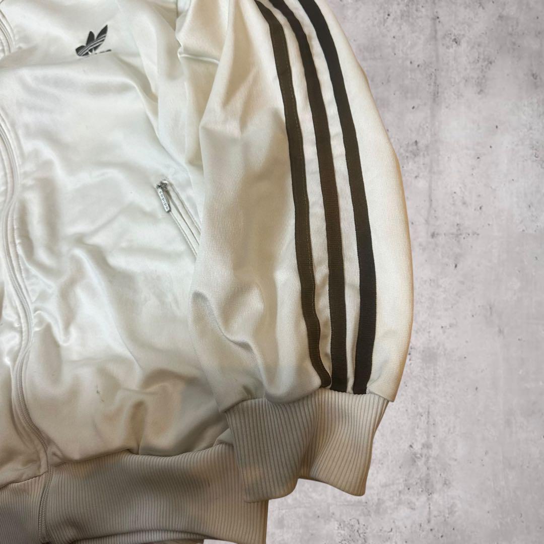 90s adidas古着トラックジャケットホワイトファイヤーバード刺繍ロゴJ91