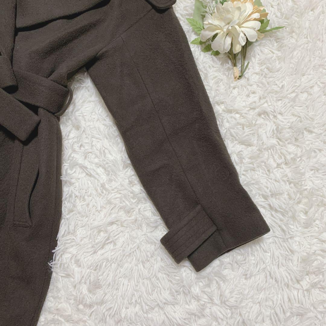 ユナイテッドトウキョウ ロングコート 日本製 ウール混 ベルト付 シック1 茶 ユナイテッドトウキョウ ロングコート 日本製 ウール混 ベルト付 シック1 茶