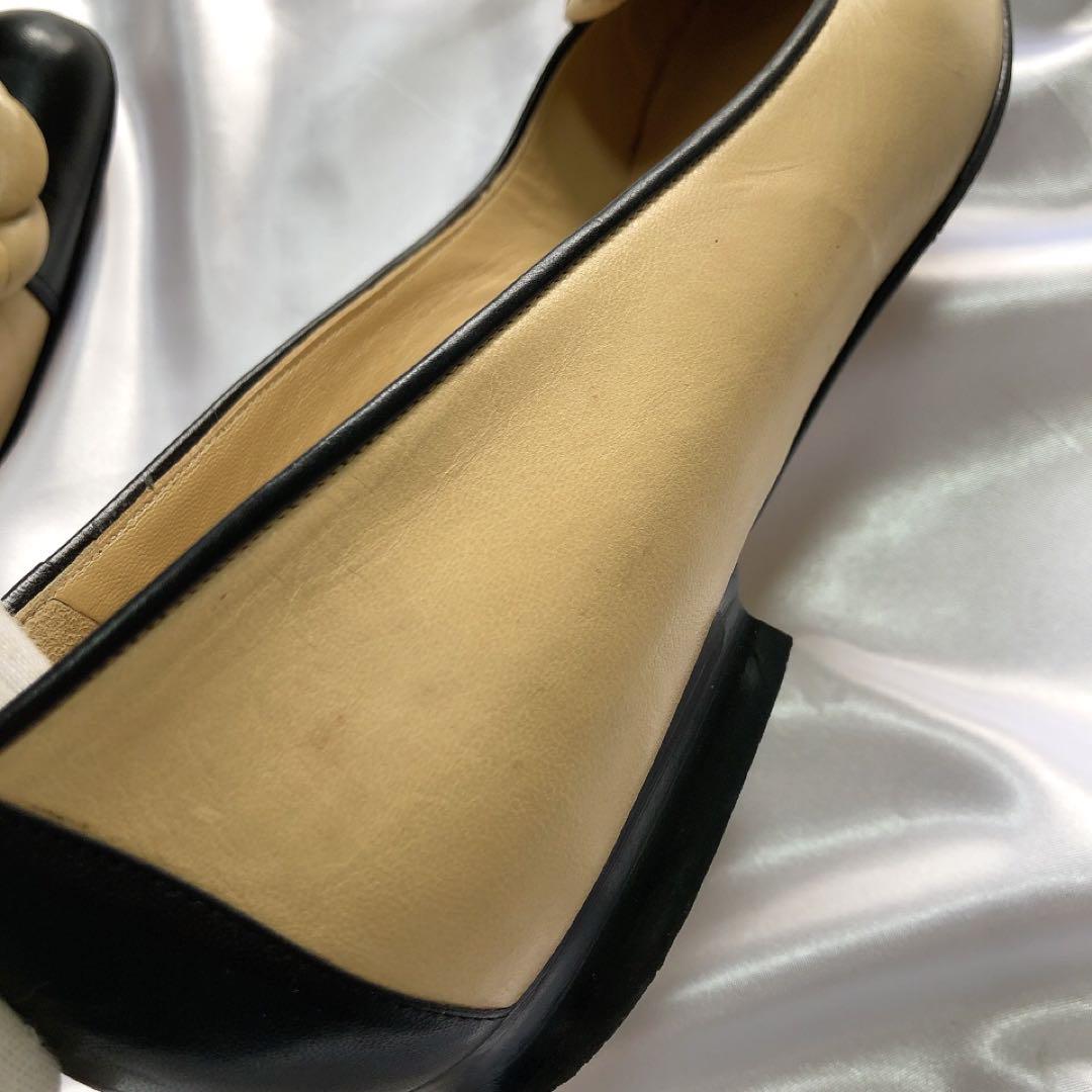 美品】CHANEL シャネル カメリア ヴィンテージパンプス フラット