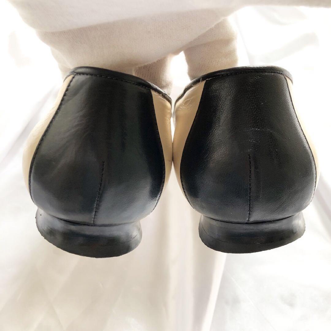 【美品】CHANEL シャネル　カメリア　ヴィンテージパンプス　フラット　バレエ