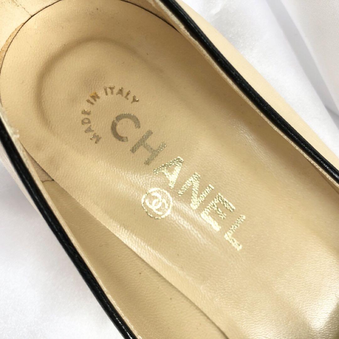 【美品】CHANEL シャネル　カメリア　ヴィンテージパンプス　フラット　バレエ