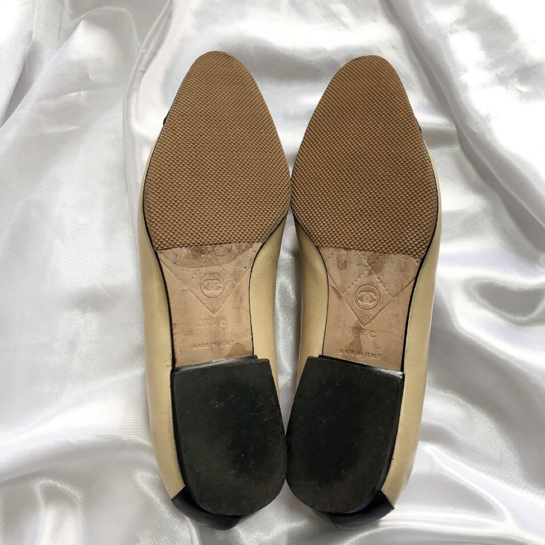 【美品】CHANEL シャネル　カメリア　ヴィンテージパンプス　フラット　バレエ