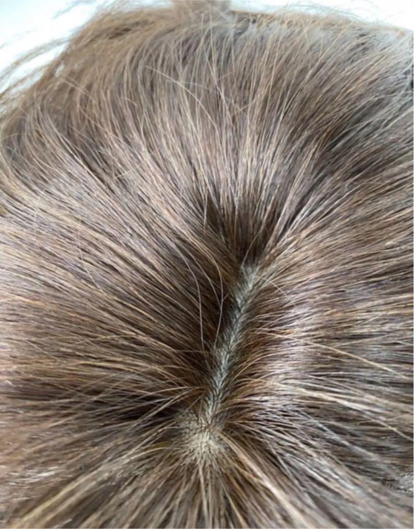 新作】高品質高級人毛100%毛量増しつむじ生え際隠しヘアピース
