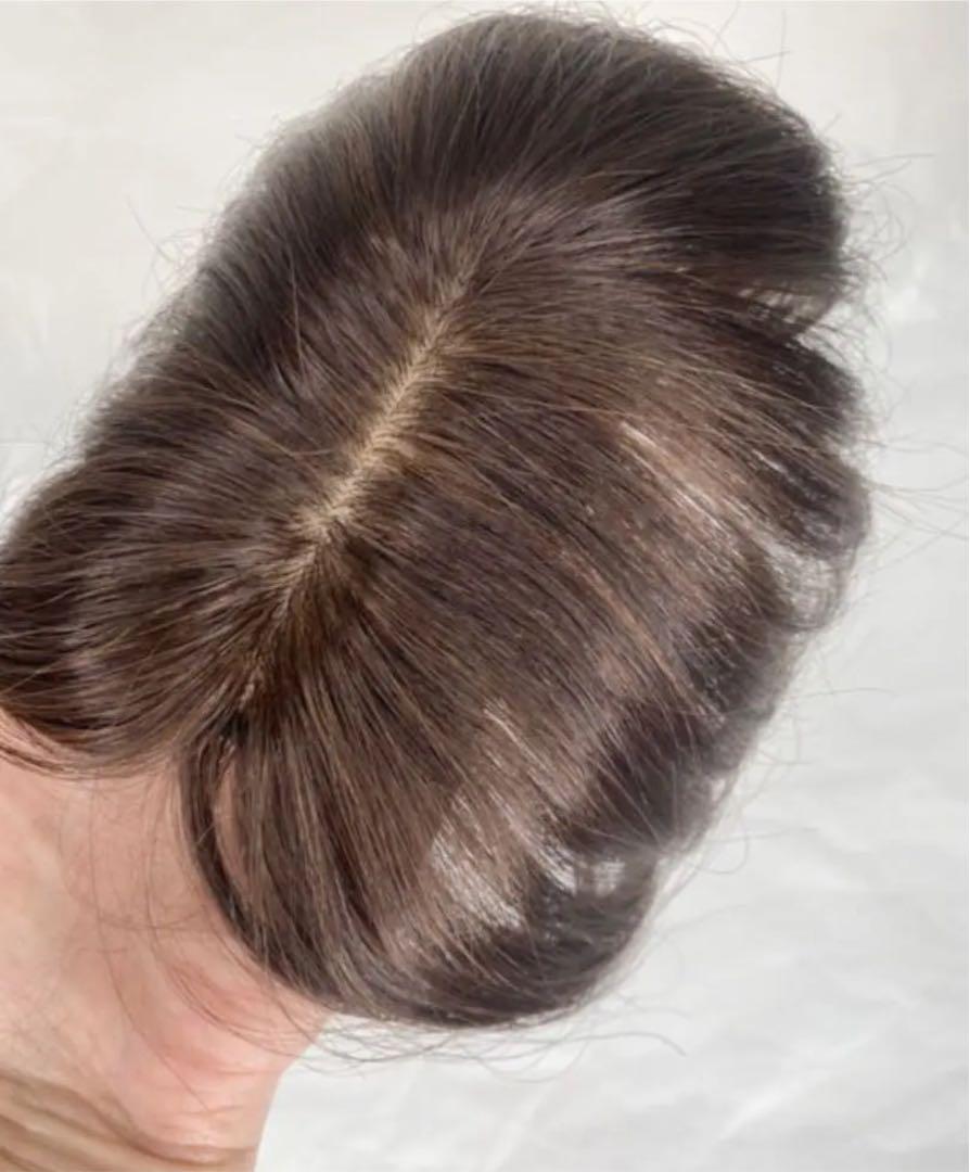 新作】高品質高級人毛100%毛量増しつむじ生え際隠しヘアピース