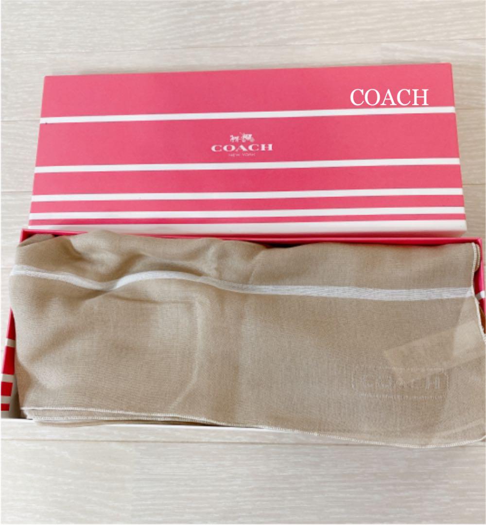 美品 COACH コーチ 大判ストール ショール サマーショール