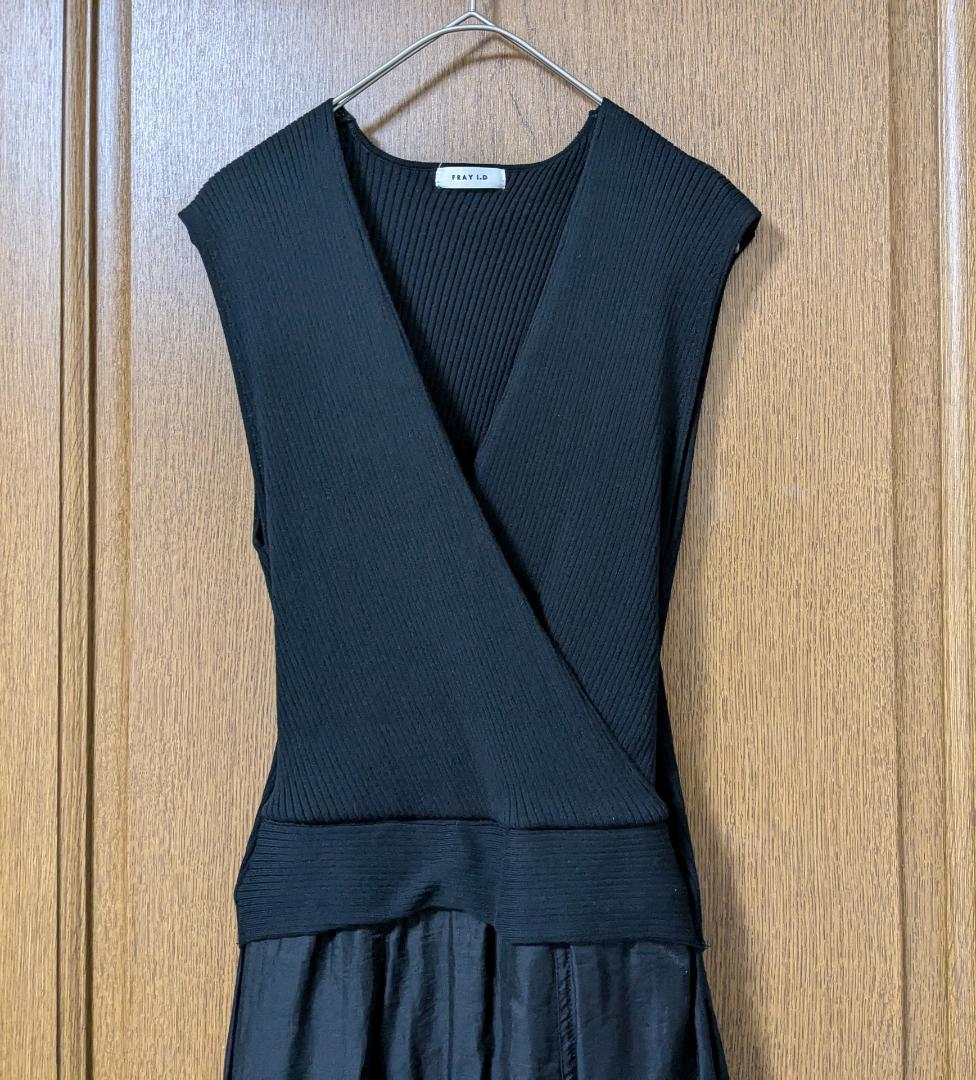 FRAY I.D カシュクールリブニットコンビワンピース FRAY I.D カシュクールリブニットコンビワンピース