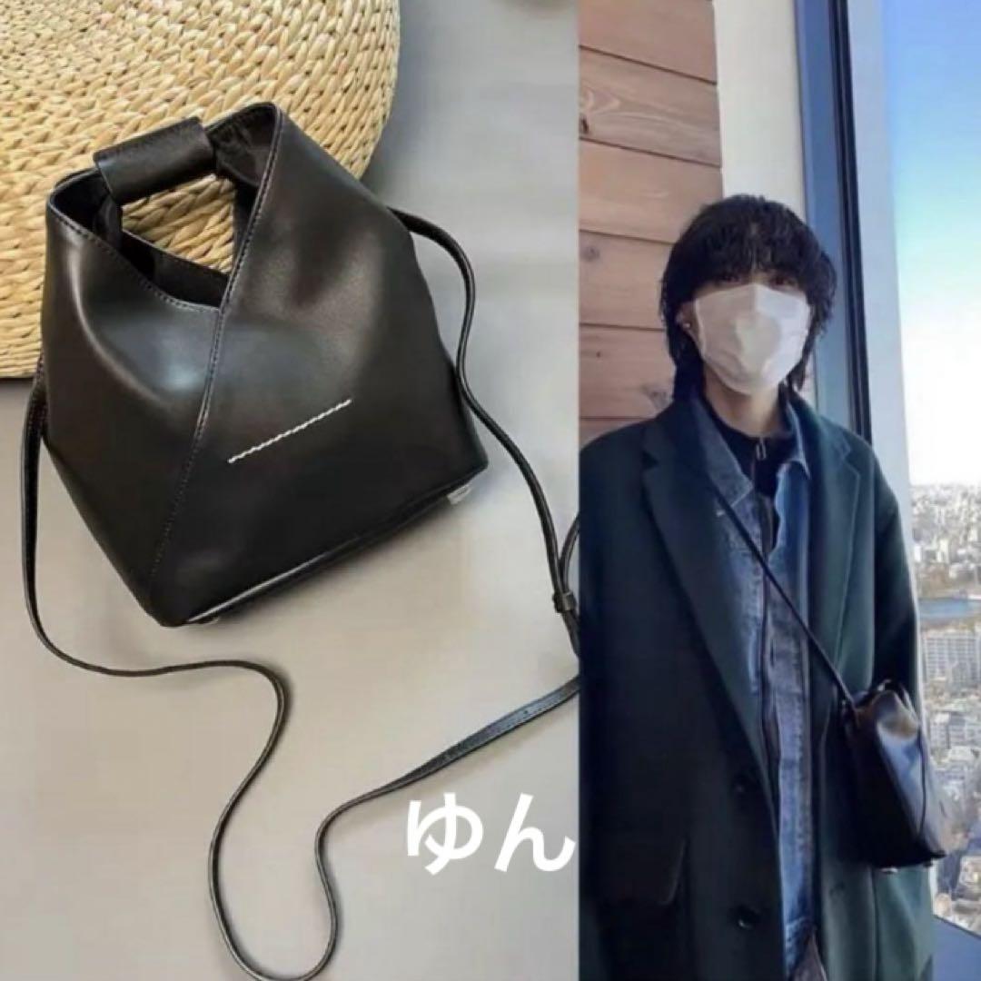 匿名発送Maison Margiela MM6 スモール レザー 黒 保存袋付き