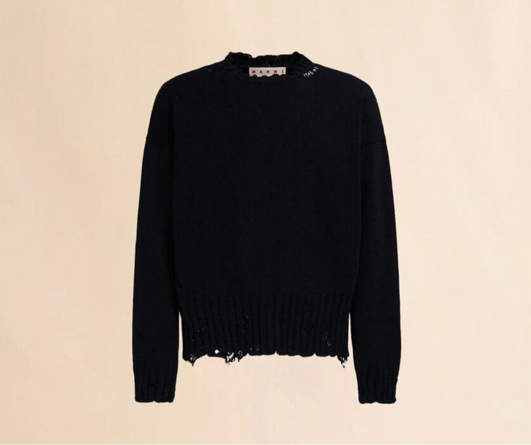MARNI ダメージ ツイスト クルーネック セーター
