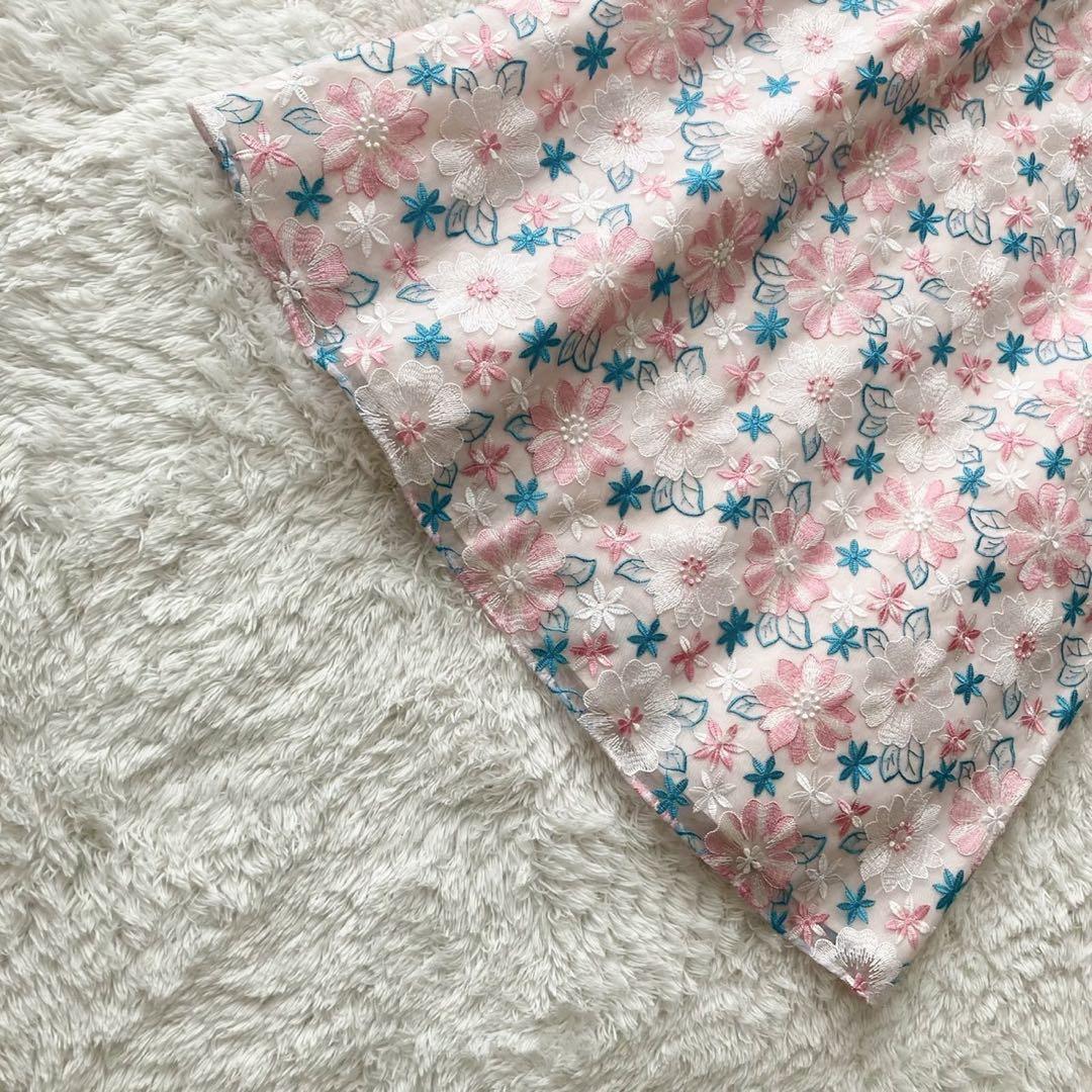 トッカ 花柄 フラワー 総刺繍 ノースリーブ ピンク サイズ4