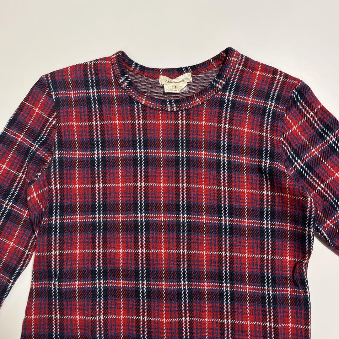 COMME des GARÇONS 変形ニット アシンメトリー チェック柄 S