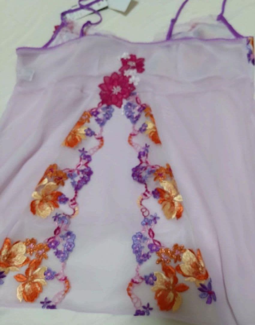 花柄紫色ブラジャーショーツセット E70