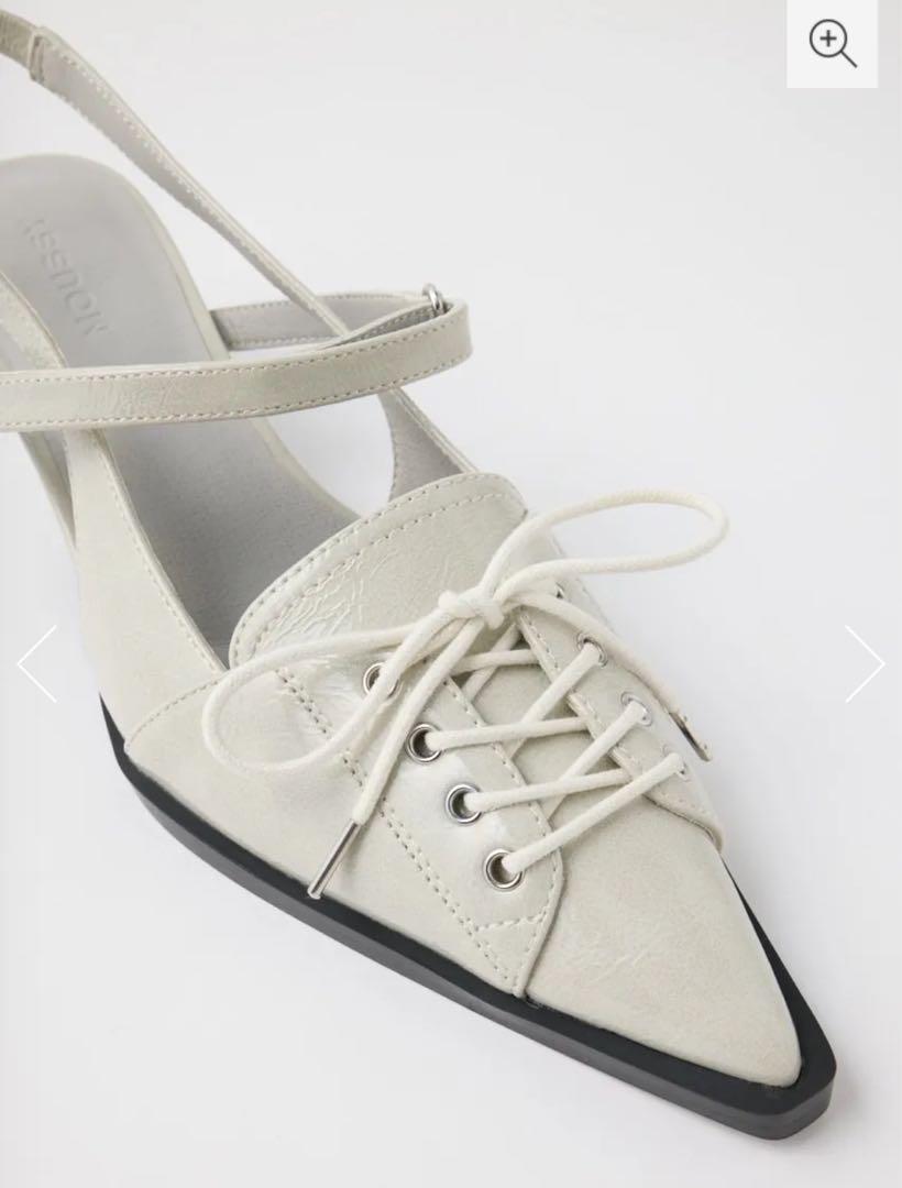 MOUSSY LACE UP SLING BACK MULE L/GRY