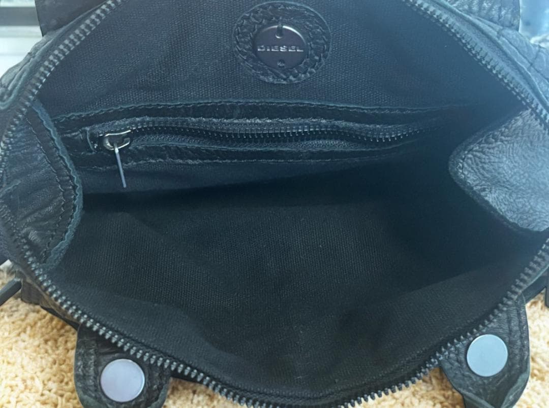 希少 DIESEL ディーゼル ハンドバッグ オールレザー ブラック y2k