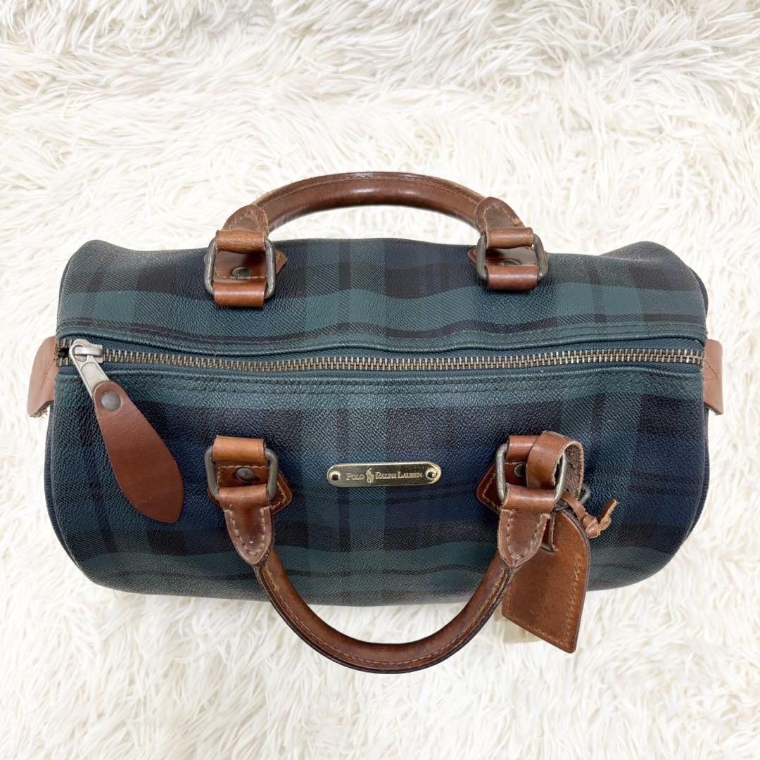 ブラシ付き✨️Ralph Lauren ボストンバッグ タータンチェック