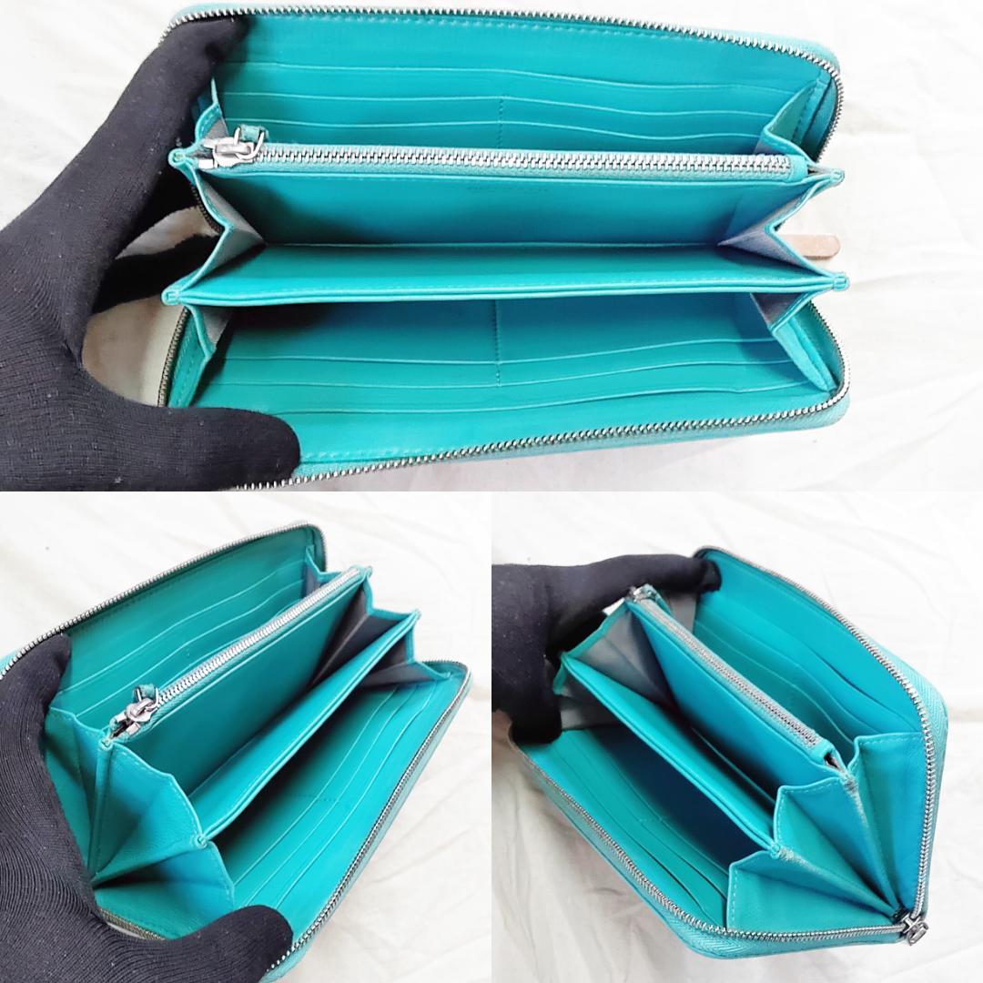 ティファニー Tiffany ラウンドファスナー 長財布 ブルー 人気 定番