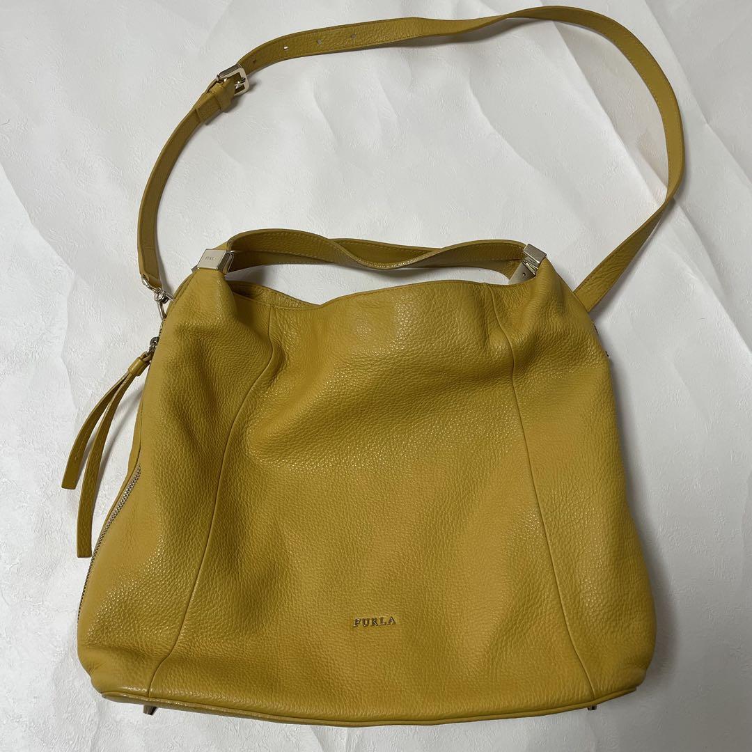 Blau様　FURLA フルラ　レザー 2WAY ショルダー トート　イエロー