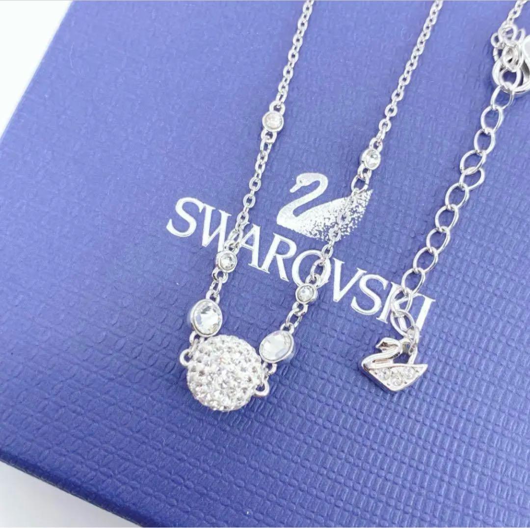 箱付き　SWAROVSKI　スワロフスキー　シルバー　ネックレス　ラインストーン