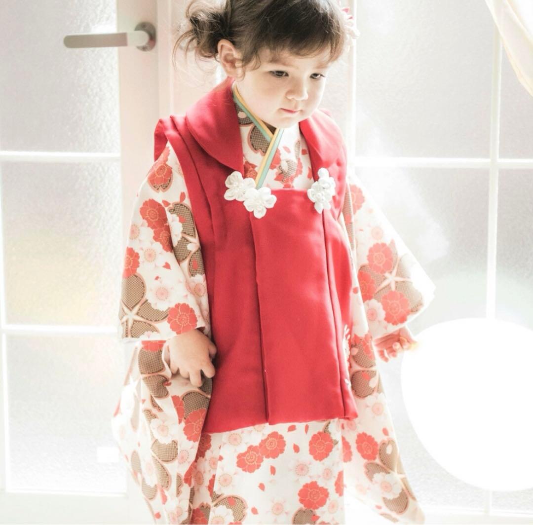 3歳七五三女の子3点セット 被布・着物・長襦袢