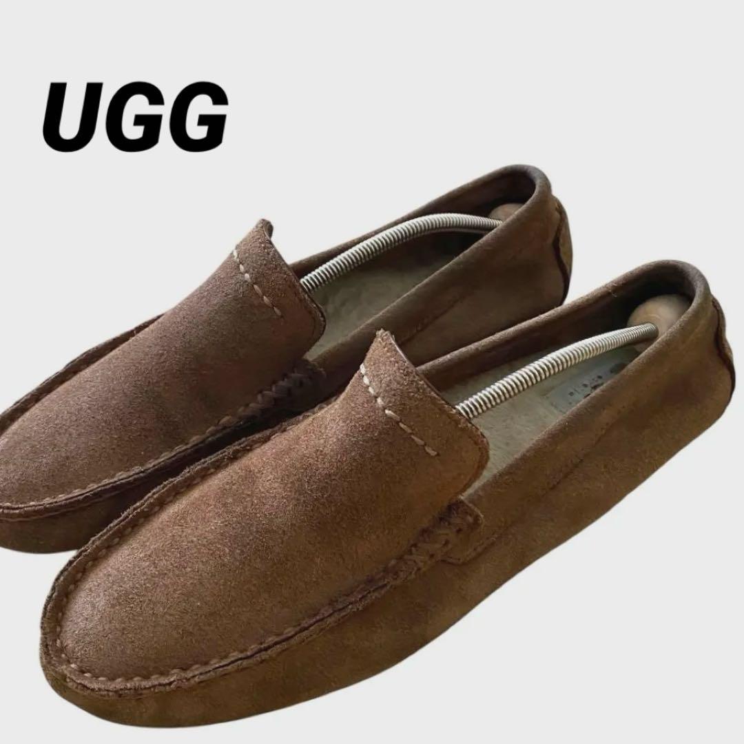 UGG ブラウン スエード スリッポン　モカシン　ブラウン